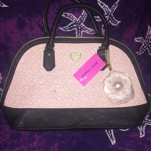 New Betsey Johnson light pink bow purse and duster